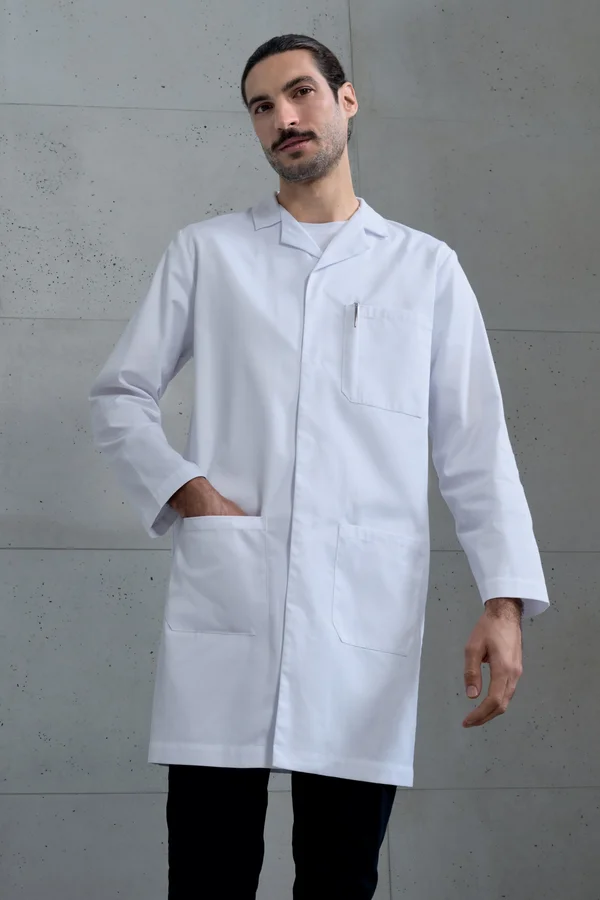 Essential 3-Pocket Work Coat White