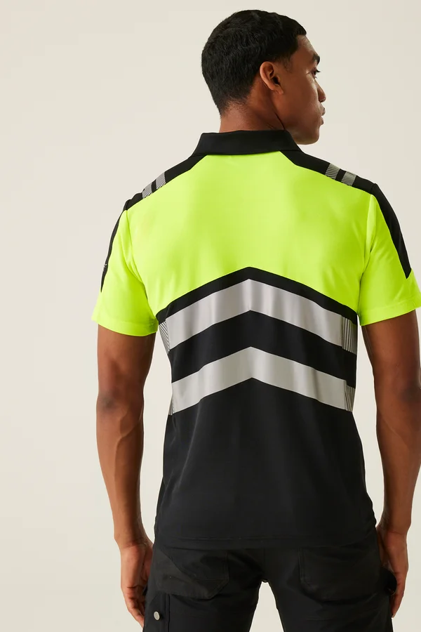 Hi-Vis X-Pro Polo (Class 1) Black / Yellow