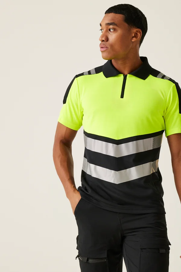 Hi-Vis X-Pro Polo (Class 1) Black / Yellow