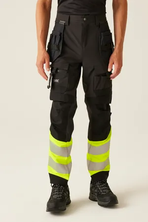 Hi-Vis X-Pro Stretch Holster Trouser (Class 1) Black / Yellow