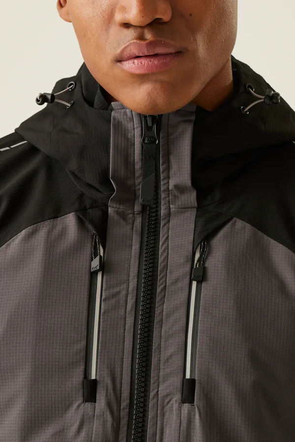 4TEX Stretch Waterproof Shell Jacket Slate Grey / Black