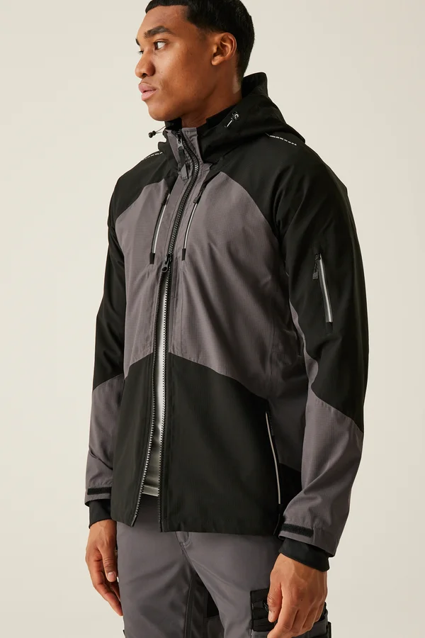 4TEX Stretch Waterproof Shell Jacket Slate Grey / Black