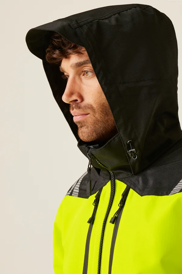 Hi-Vis X-Pro Waterproof Shell Jacket (Class 2) Black / Yellow
