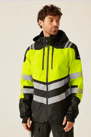 Hi-Vis X-Pro Waterproof Shell Jacket (Class 2) Black / Yellow