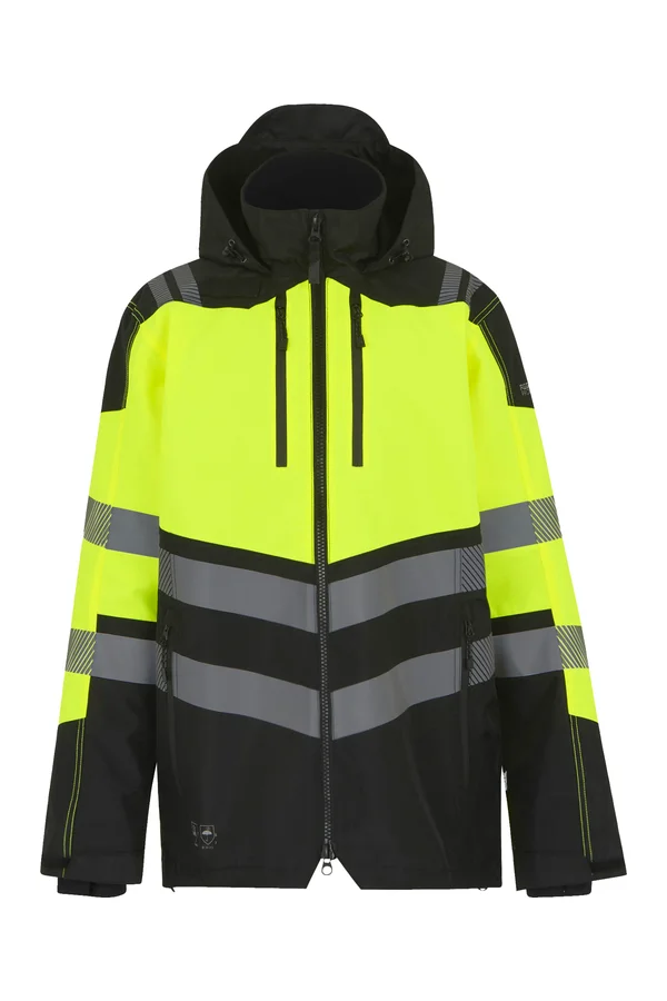 Hi-Vis X-Pro Waterproof Shell Jacket (Class 2) Black / Yellow