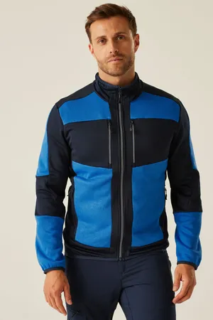 E-volve Unisex Knit Effect Stretch Midlayer Jacket Strong Blue / Navy