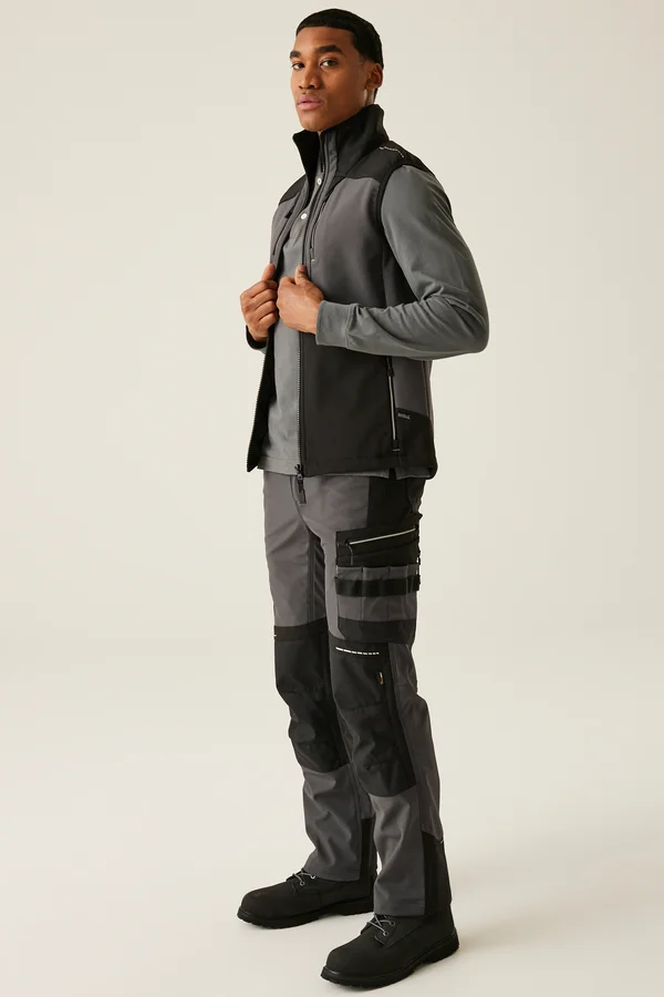 4TEX Stretch 3-Layer Softshell Bodywarmer Slate Grey / Black