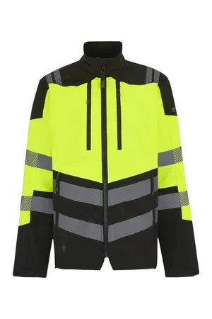 Hi-Vis X-Pro 3 Layer Softshell Jacket (Class 2) Black / Yellow