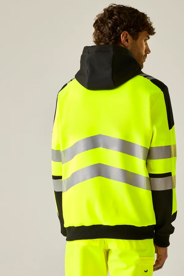 Hi-Vis X-Pro Hoodie (Class 2) Black / Yellow