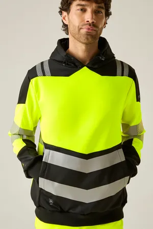 Hi-Vis X-Pro Hoodie (Class 2) Black / Yellow