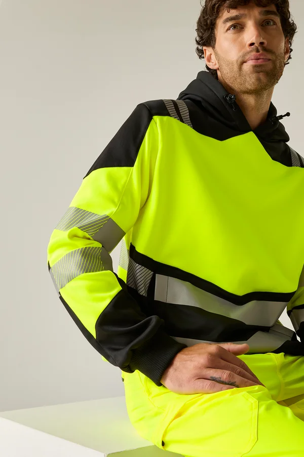 Hi-Vis X-Pro Hoodie (Class 2) Black / Yellow