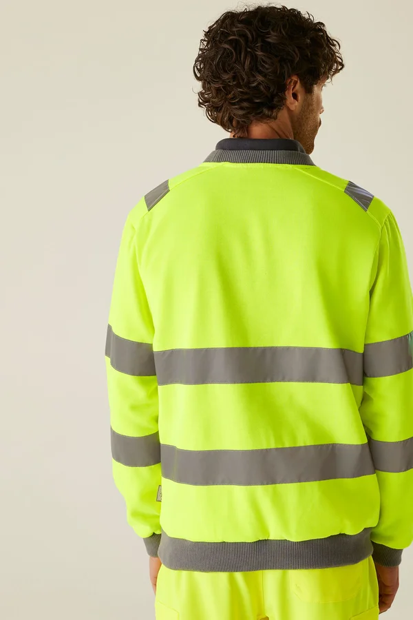 Hi-Vis Pro Contract Crew Neck Sweatshirt Yellow