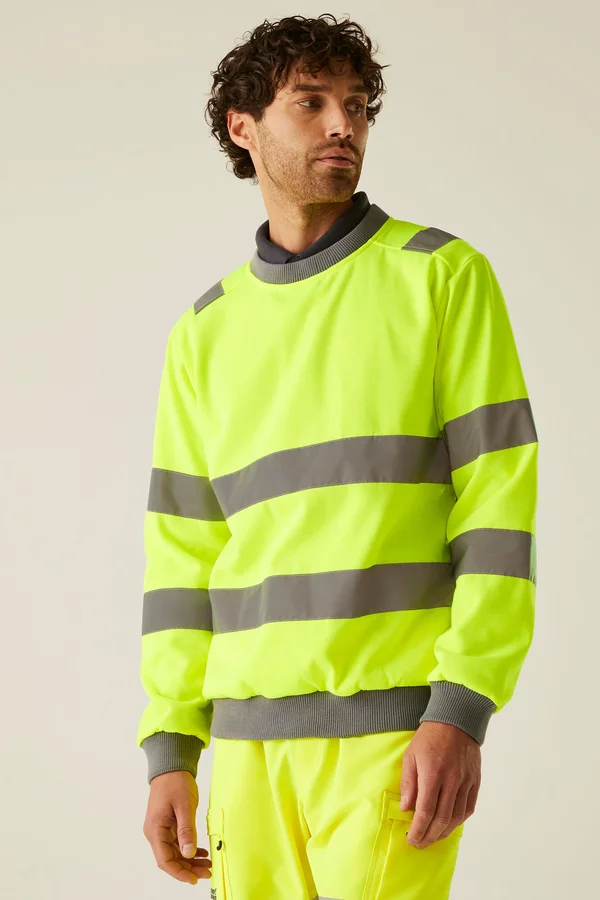 Hi-Vis Pro Contract Crew Neck Sweatshirt Yellow