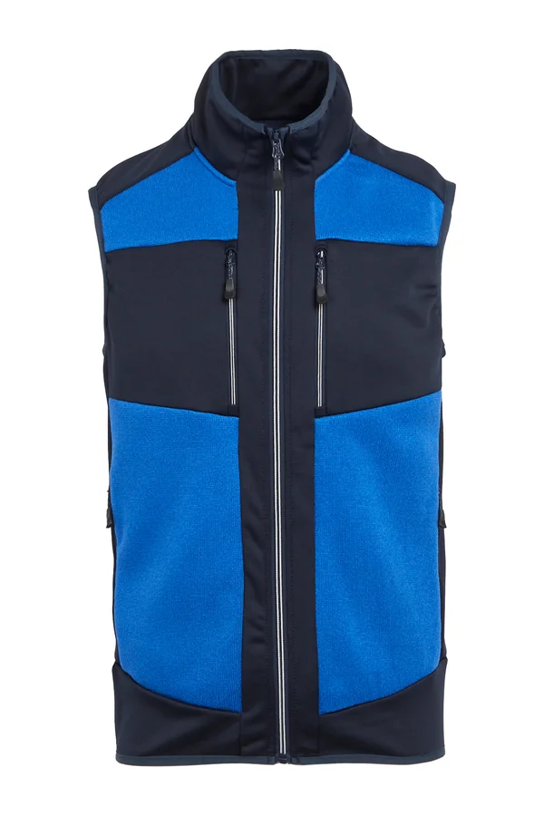 E-volve Unisex Knit Effect Stretch Bodywarmer Strong Blue / Navy