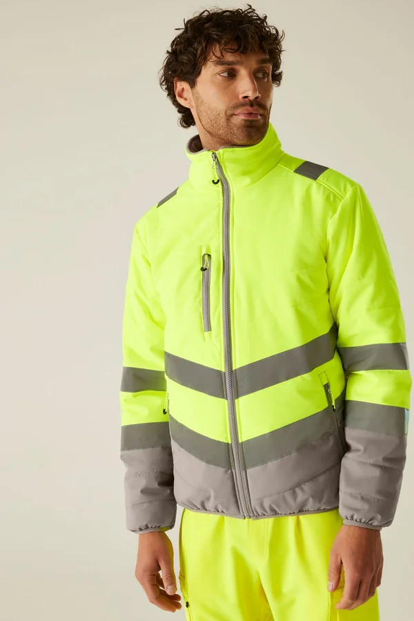 Hi-Vis 2-Tone Thermal Baffle Jacket Yellow