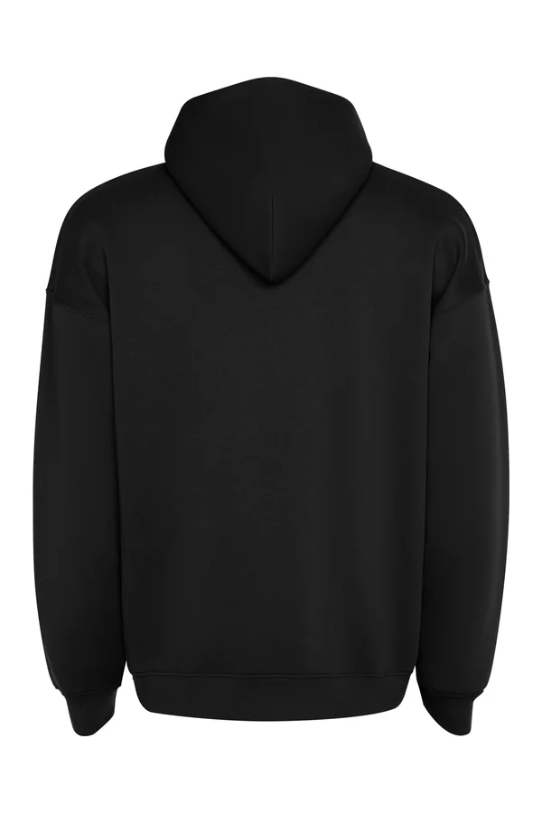 Otto Unisex Oversize Hooded Sweatshirt Black 02