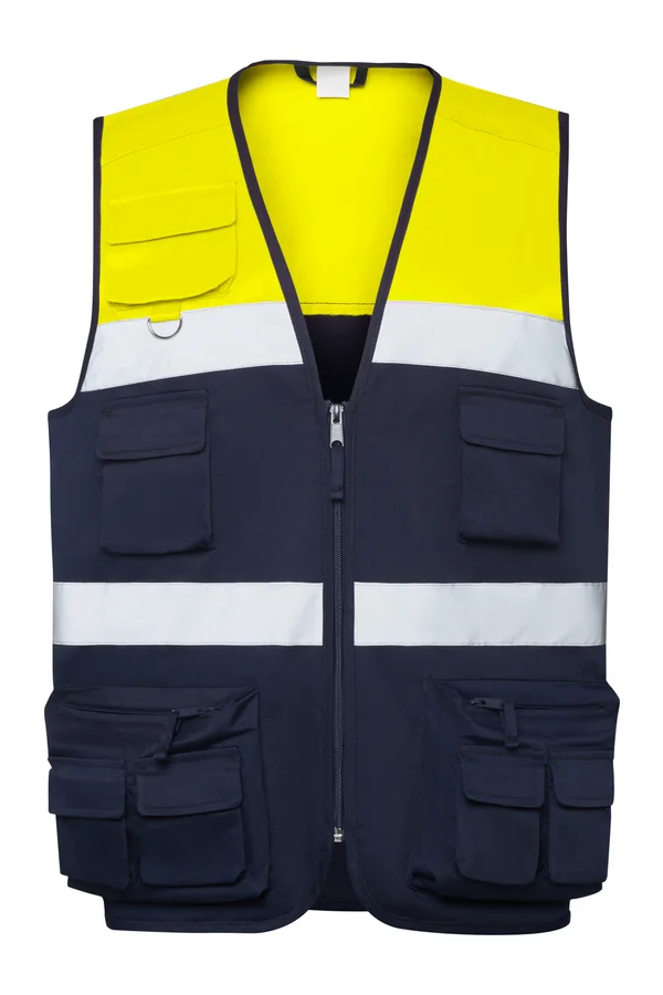 High visibility Multi-Pocket Vest Beta Navy Blue 55 / Fluor Yellow 221