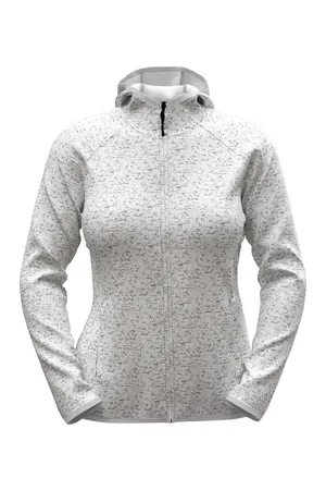 Lux Hooded Knitfleece Jacket Women Heather Light Grey