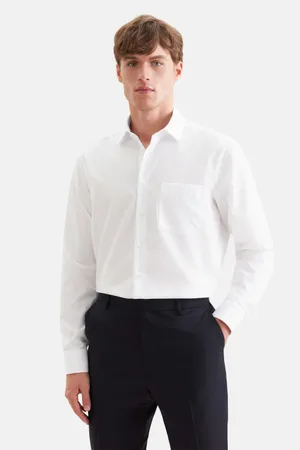 Men´s Shirt Regular Fit Extra Longsleeve White