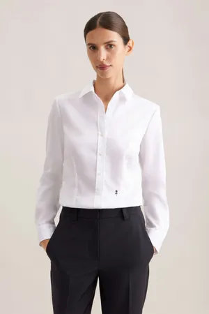 Women´s Blouse Slim Fit Fine Twill Longsleeve White