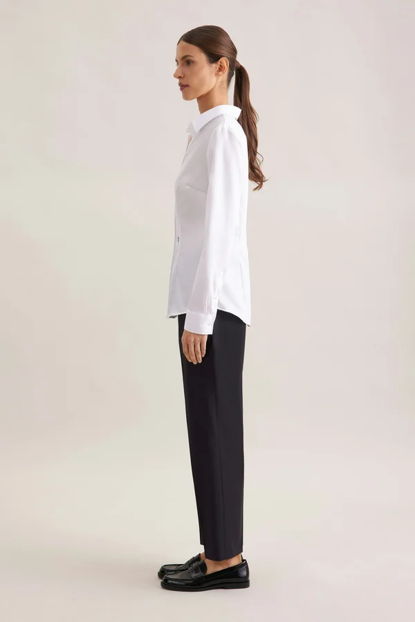 Women´s Blouse Slim Fit Fine Twill Longsleeve White