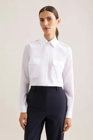 Women´s Pilot Blouse Regular Fit Longsleeve White