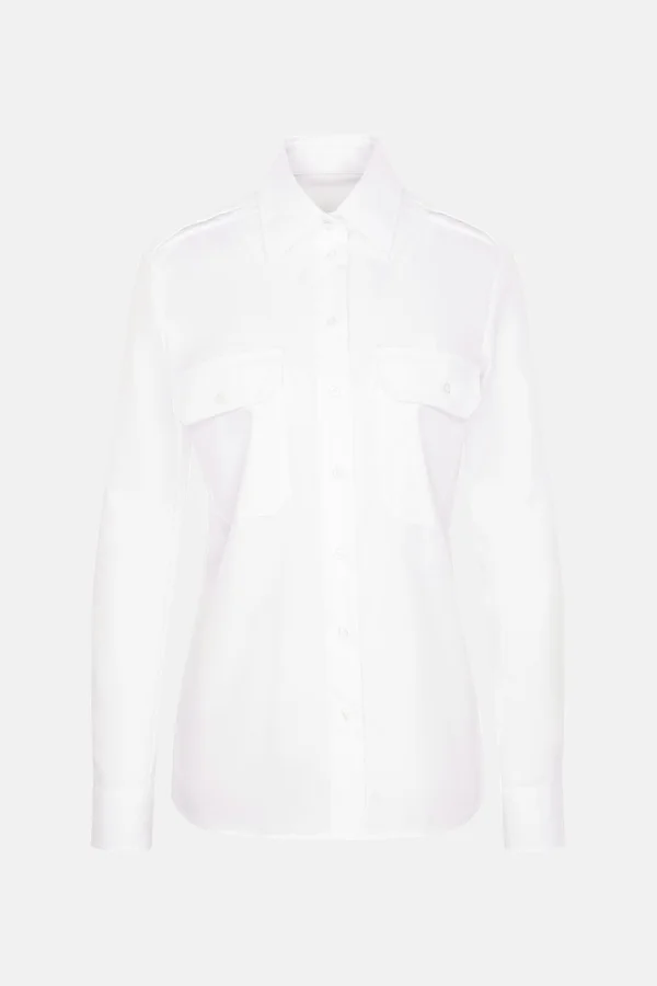 Women´s Pilot Blouse Regular Fit Longsleeve White