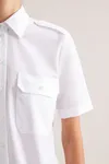 Women´s Pilot Blouse Regular Fit Shortsleeve White