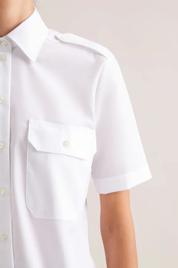 Women´s Pilot Blouse Regular Fit Shortsleeve White