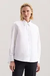 Women´s Oversize Popeline Blouse Longsleee White