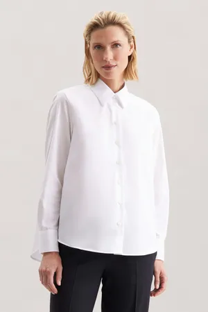 Women´s Oversize Popeline Blouse Longsleee White