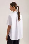 Women´s Oversize Popeline Blouse Shortsleeve White