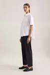 Women´s Oversize Popeline Blouse Shortsleeve White