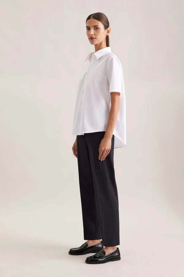 Women´s Oversize Popeline Blouse Shortsleeve White