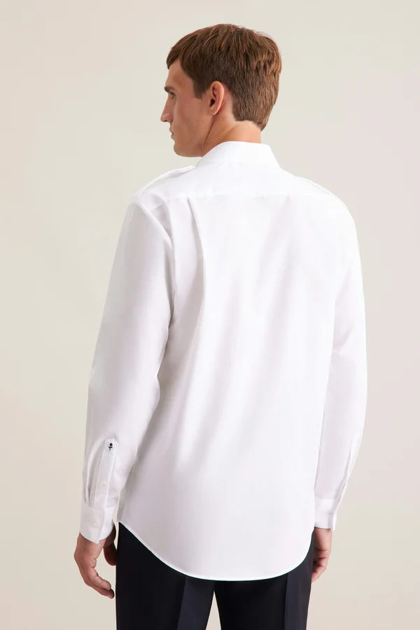Men´s Pilot Shirt Regular Longsleeve White
