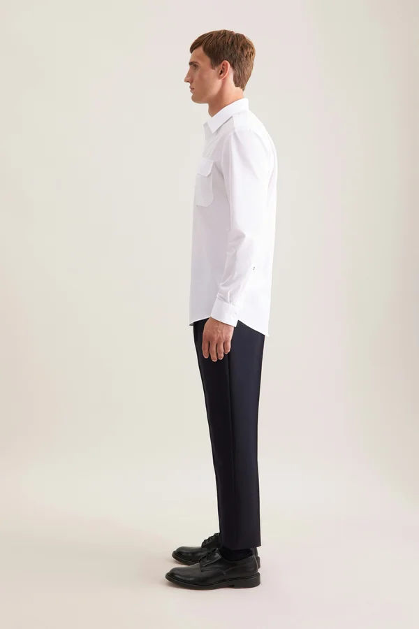 Men´s Pilot Shirt Regular Longsleeve White