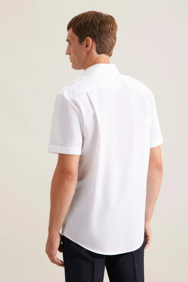 Men´s Pilot Shirt Regular Shortsleeve White