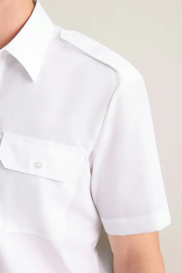 Men´s Pilot Shirt Regular Shortsleeve White