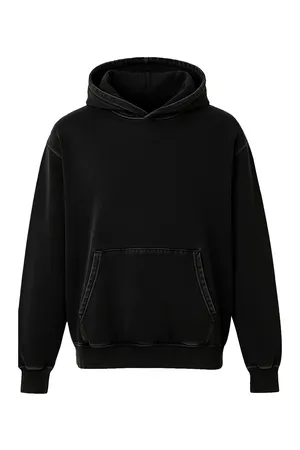 Unisex Vintage Organic Cotton Hooded Sweatshirt Vintage Black
