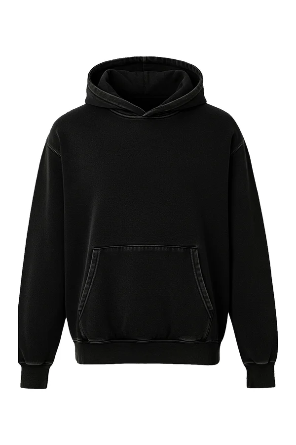 Unisex Vintage Organic Cotton Hooded Sweatshirt Vintage Black