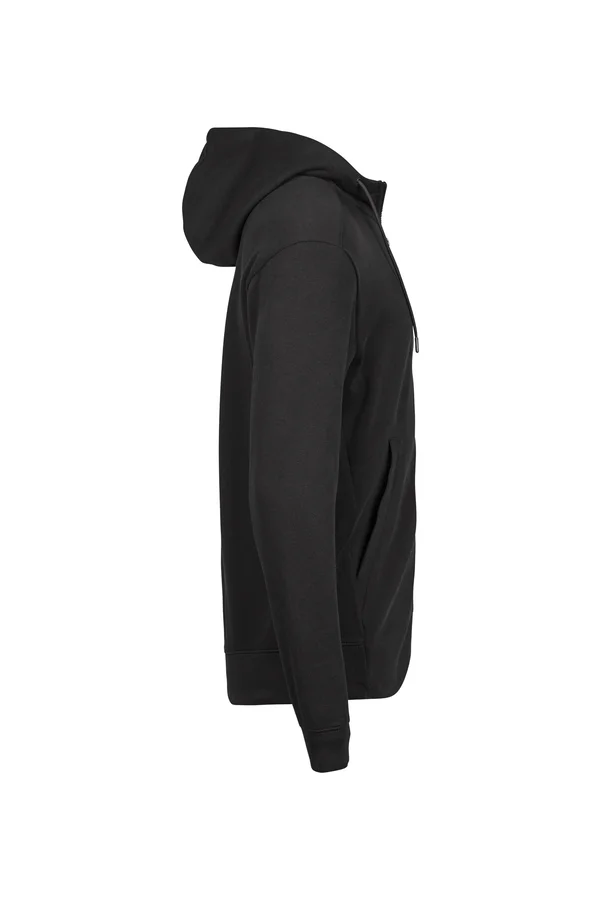 Ribbed Interlock Hooded Full Zip