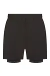 Men's Double Layer Sports Short Black / Black