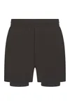 Men's Double Layer Sports Short Black / Black