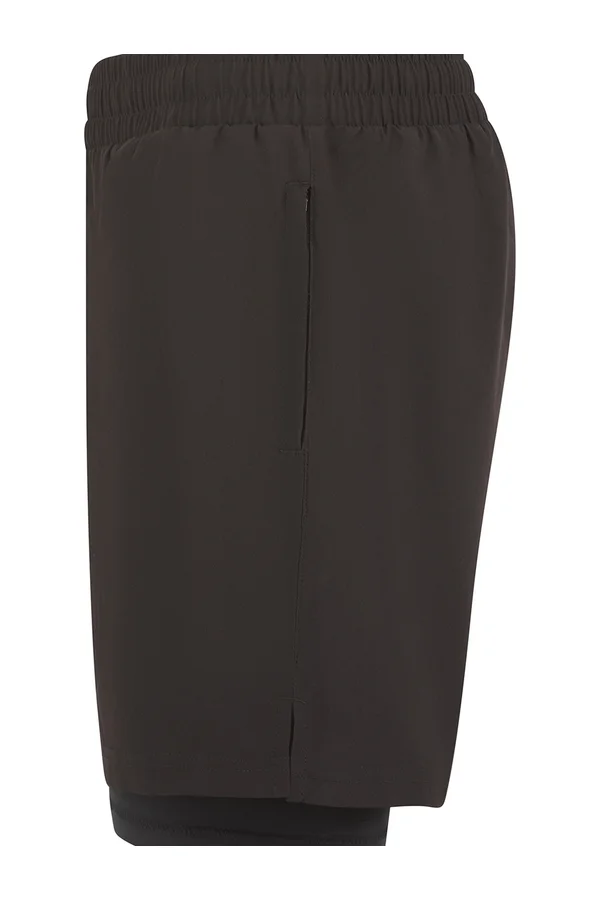 Men's Double Layer Sports Short Black / Black
