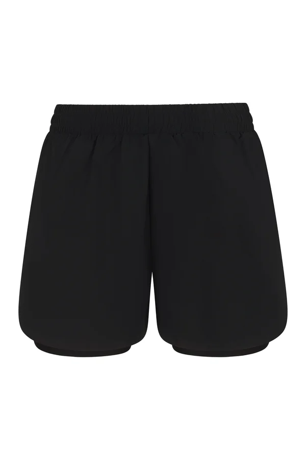 Ladies´ Double Layer Sport Shorts Black / Black