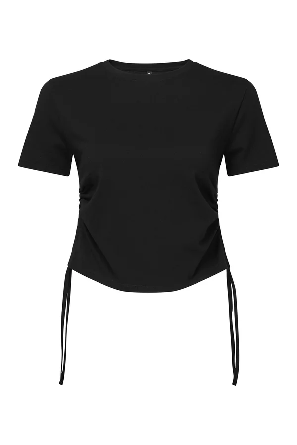 Women´s Ruched Crop Top Black