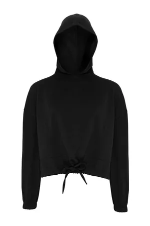 Women´s Cropped Oversize Hoodie Black