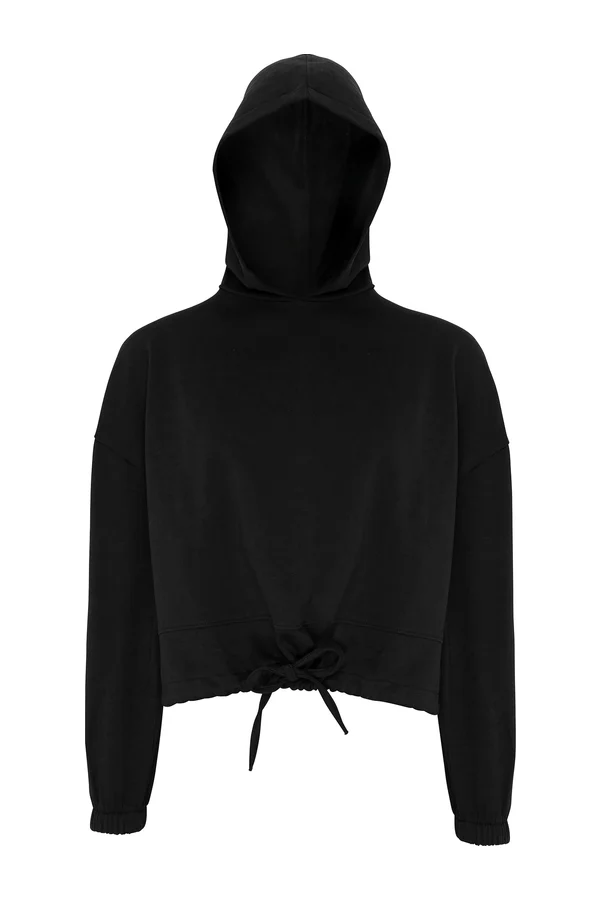 Women´s Cropped Oversize Hoodie Black