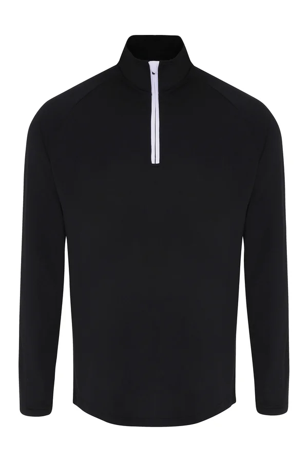 Men´s Long Sleeve Performance ¼ Zip Black / White