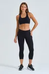 Women´s Recycled Performance Leggings ¾ Length Black
